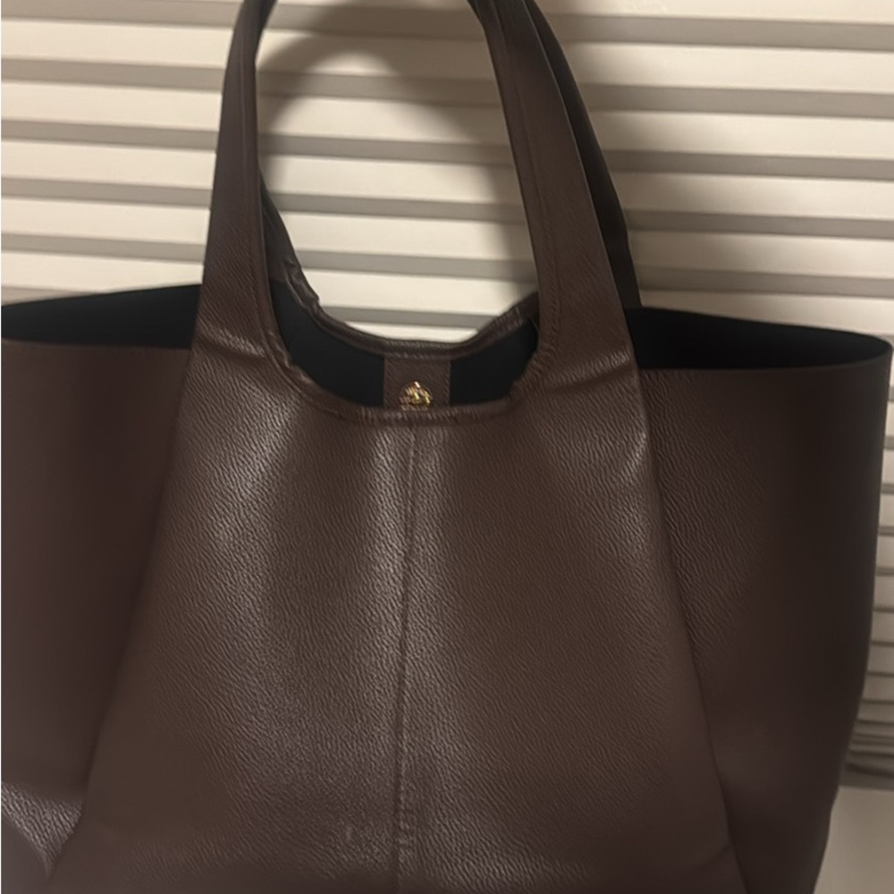 Anthropologie Chocolate Brown Utilia Tote Bag